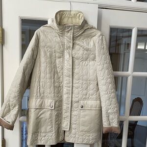 Coach Cream Quilted Puffer Jacket